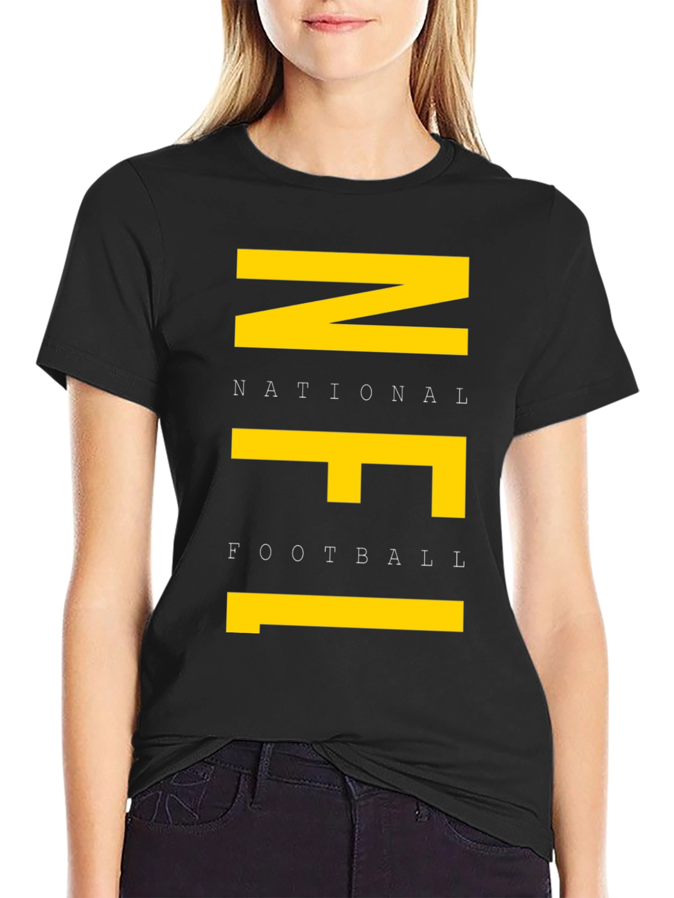 NFL Graphic Tee - Black Cotton T-Shirt