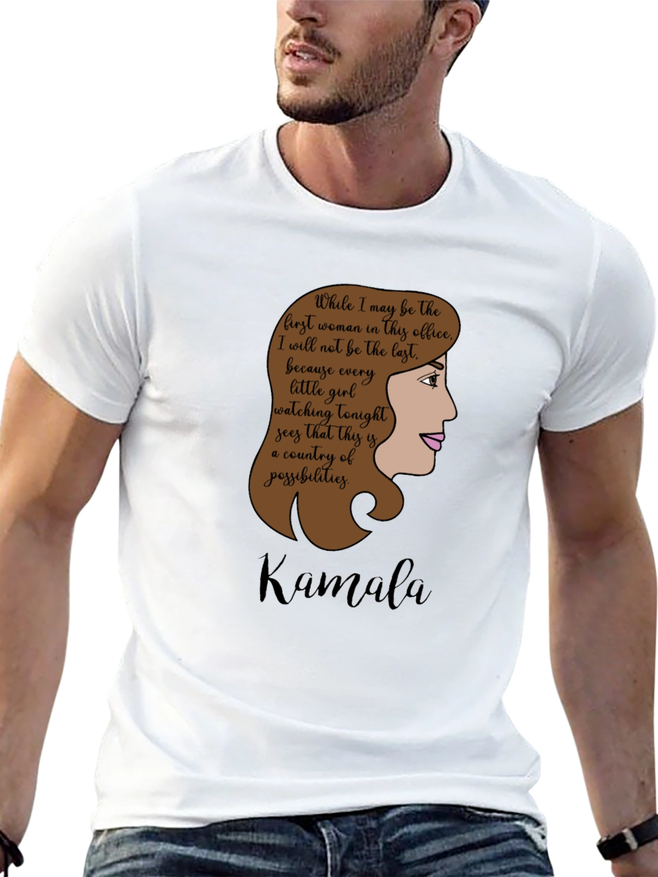 Kamala Harris First Woman Quote Black T-Shirt
