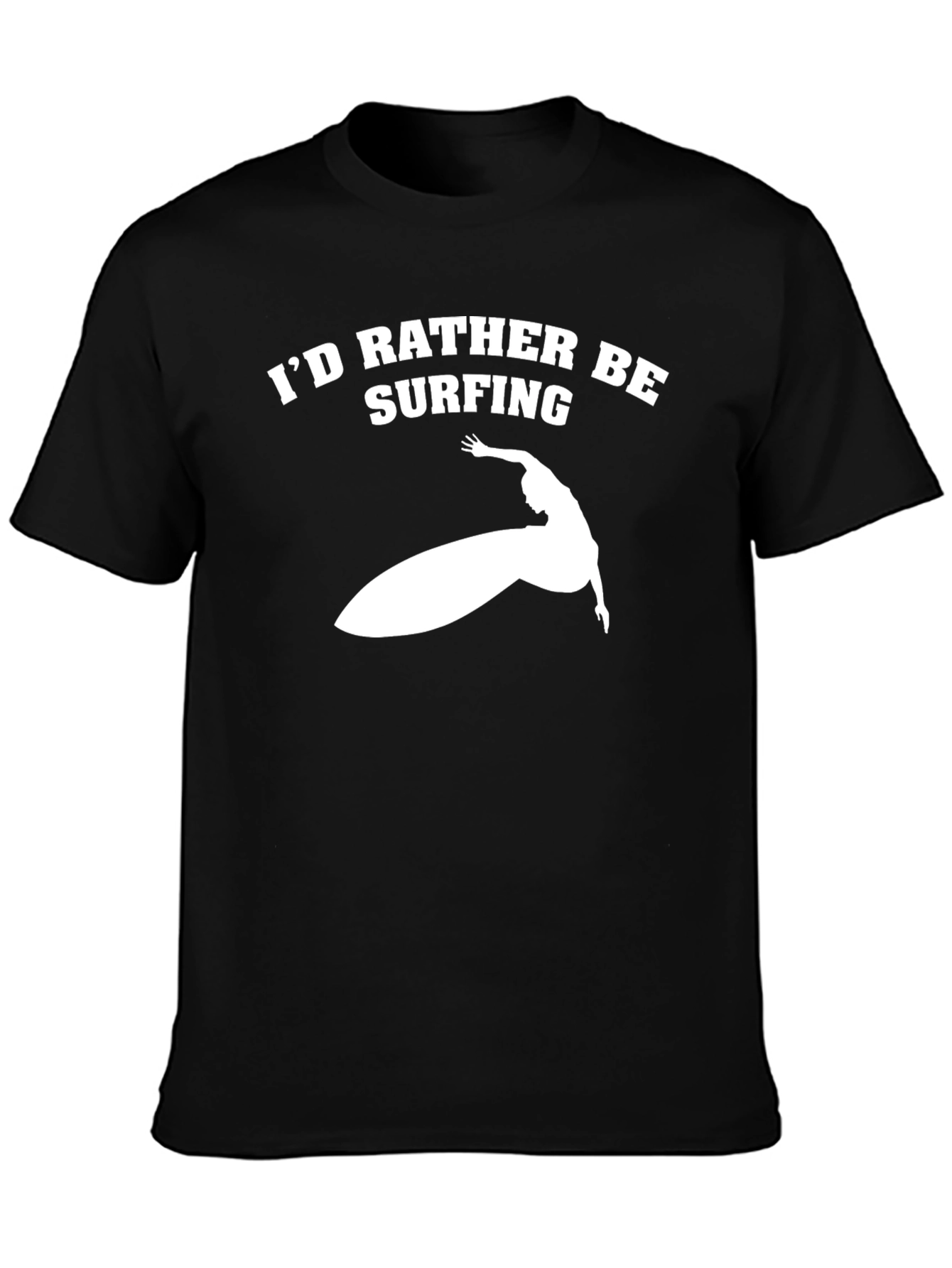Id Rather Be Surfing T-Shirt - Black Tee