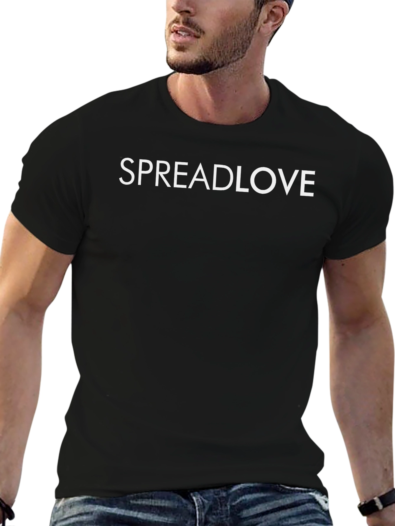 Spread Love Black Tee - Stylish and Comfortable