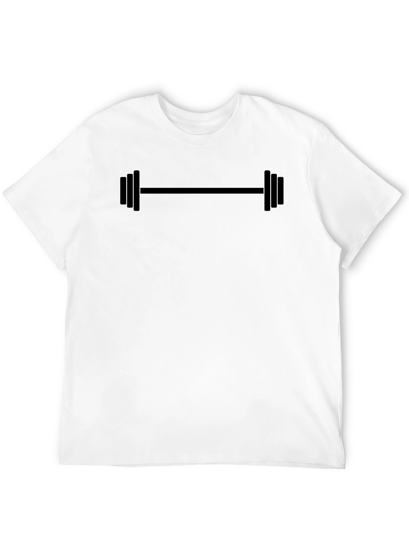 Mens Black Barbell Graphic Tee - Gym & Fitness