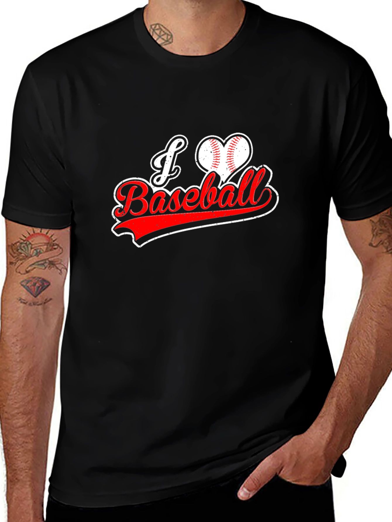 I Love Baseball Graphic T-Shirt