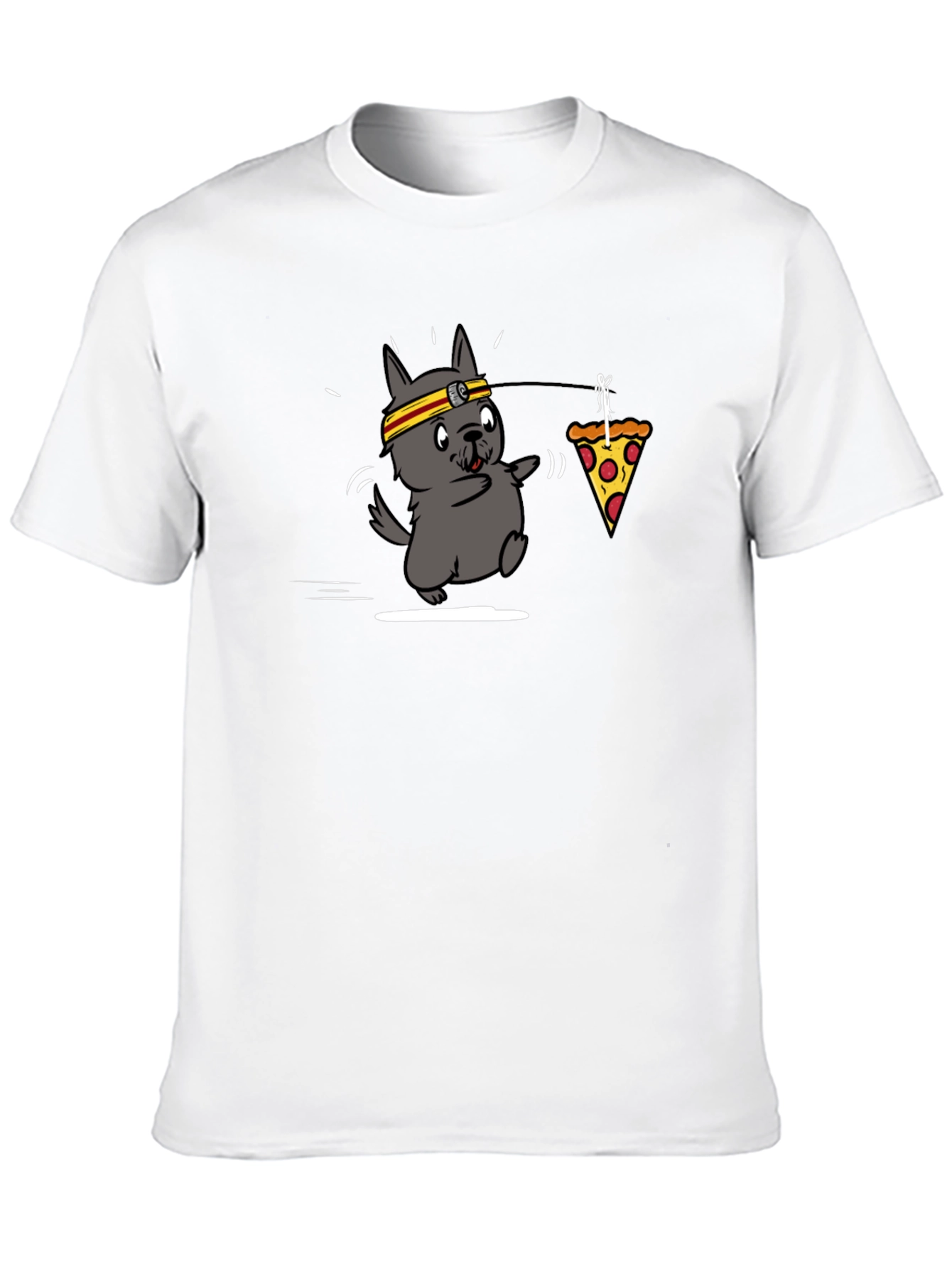 Cartoon Dog Pizza Run T-Shirt