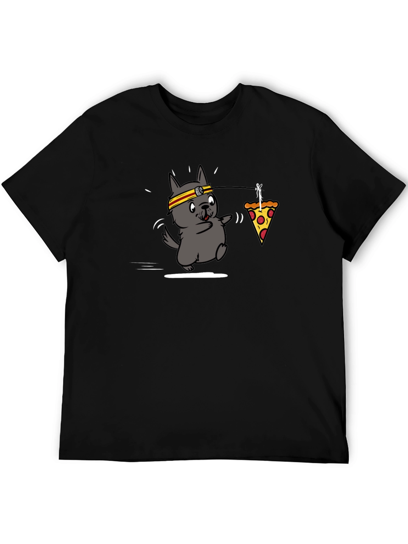 Cartoon Dog Pizza Run T-Shirt
