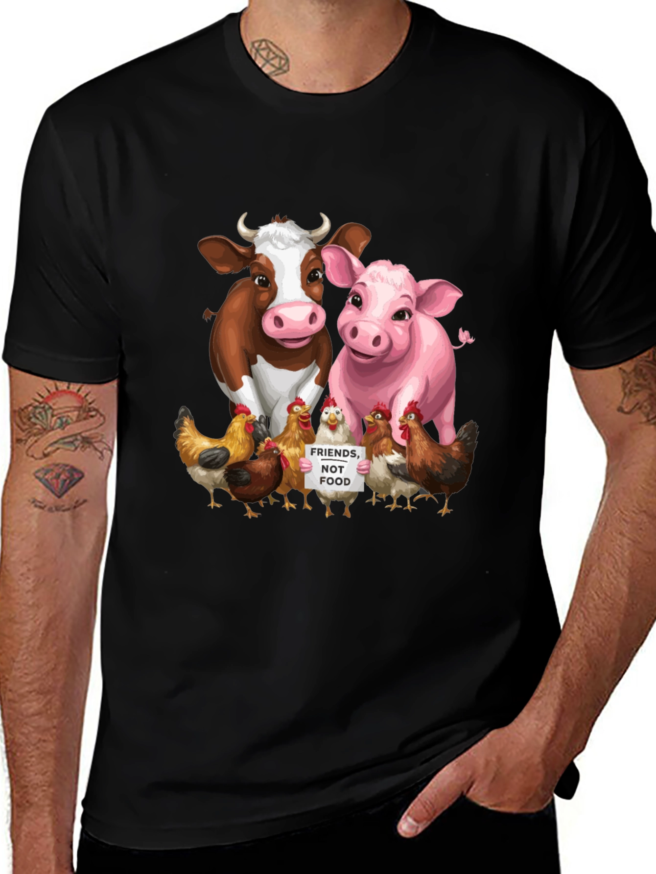 Vegan Animal Friends Graphic Tee