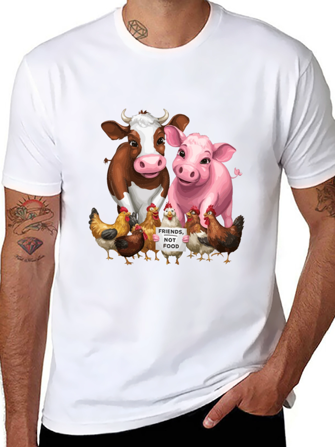 Vegan Animal Friends Graphic Tee