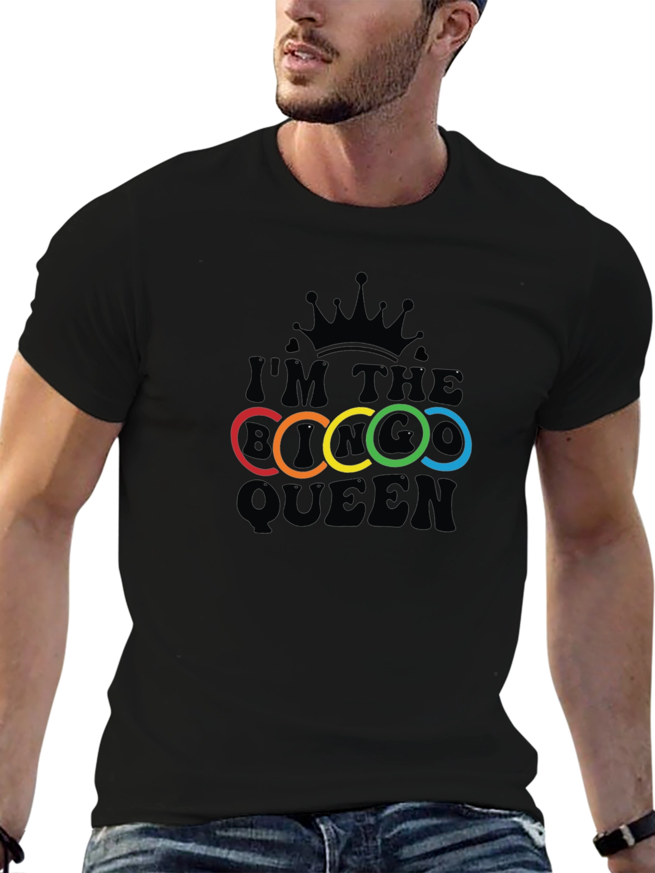 Im the Bi Queen T-Shirt - Rainbow Rings