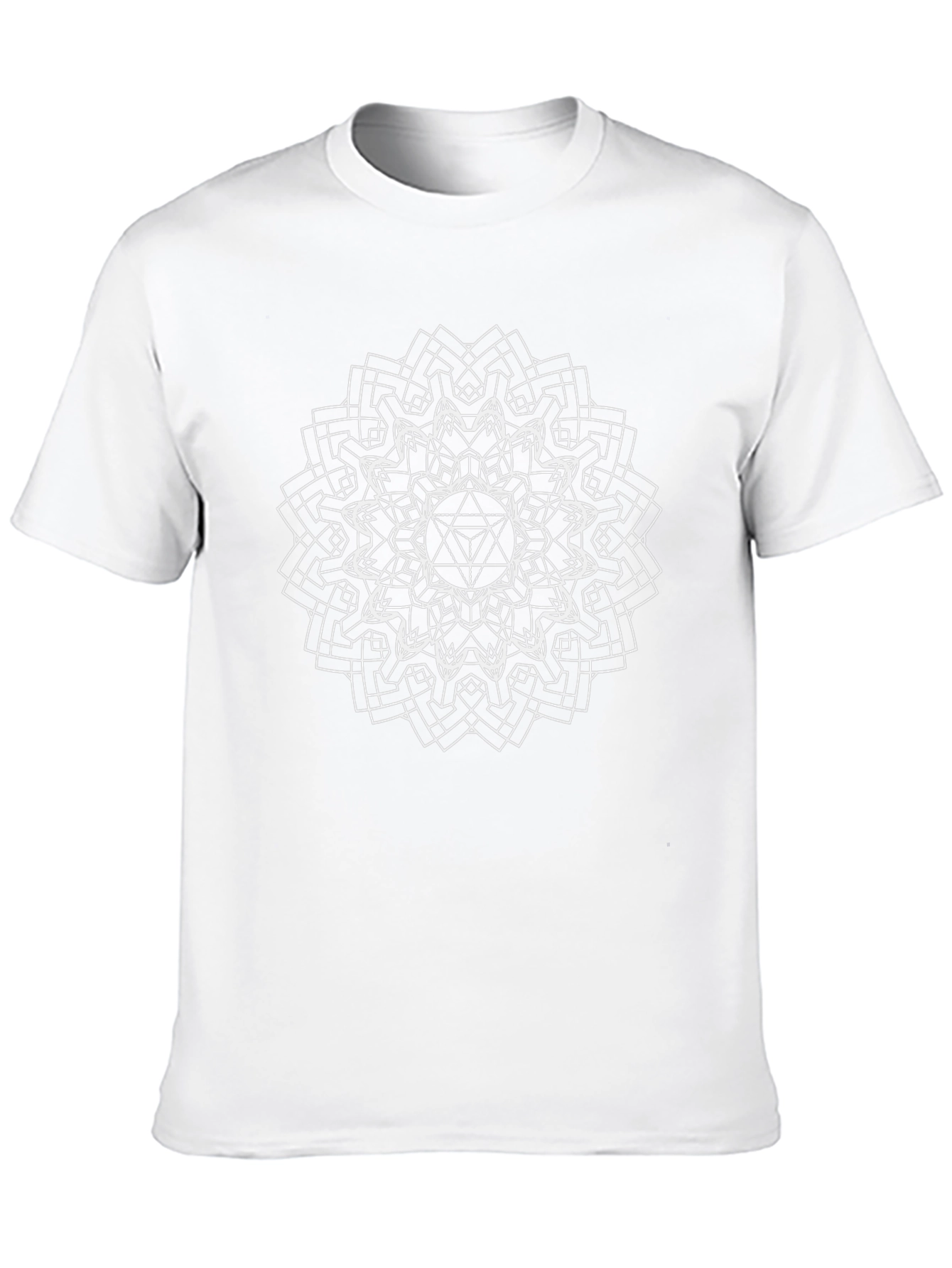Geometric Mandala Graphic T-Shirt - Black