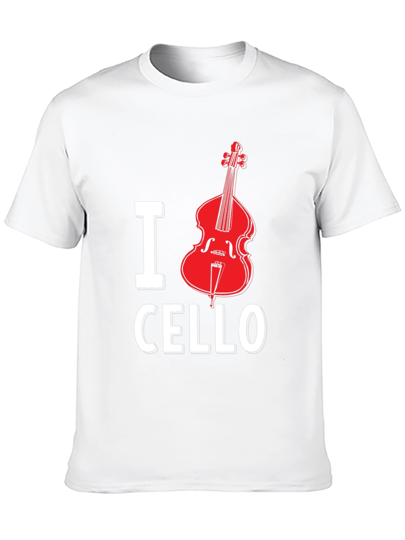 I Heart Cello Black T-Shirt Musical Instrument Graphic