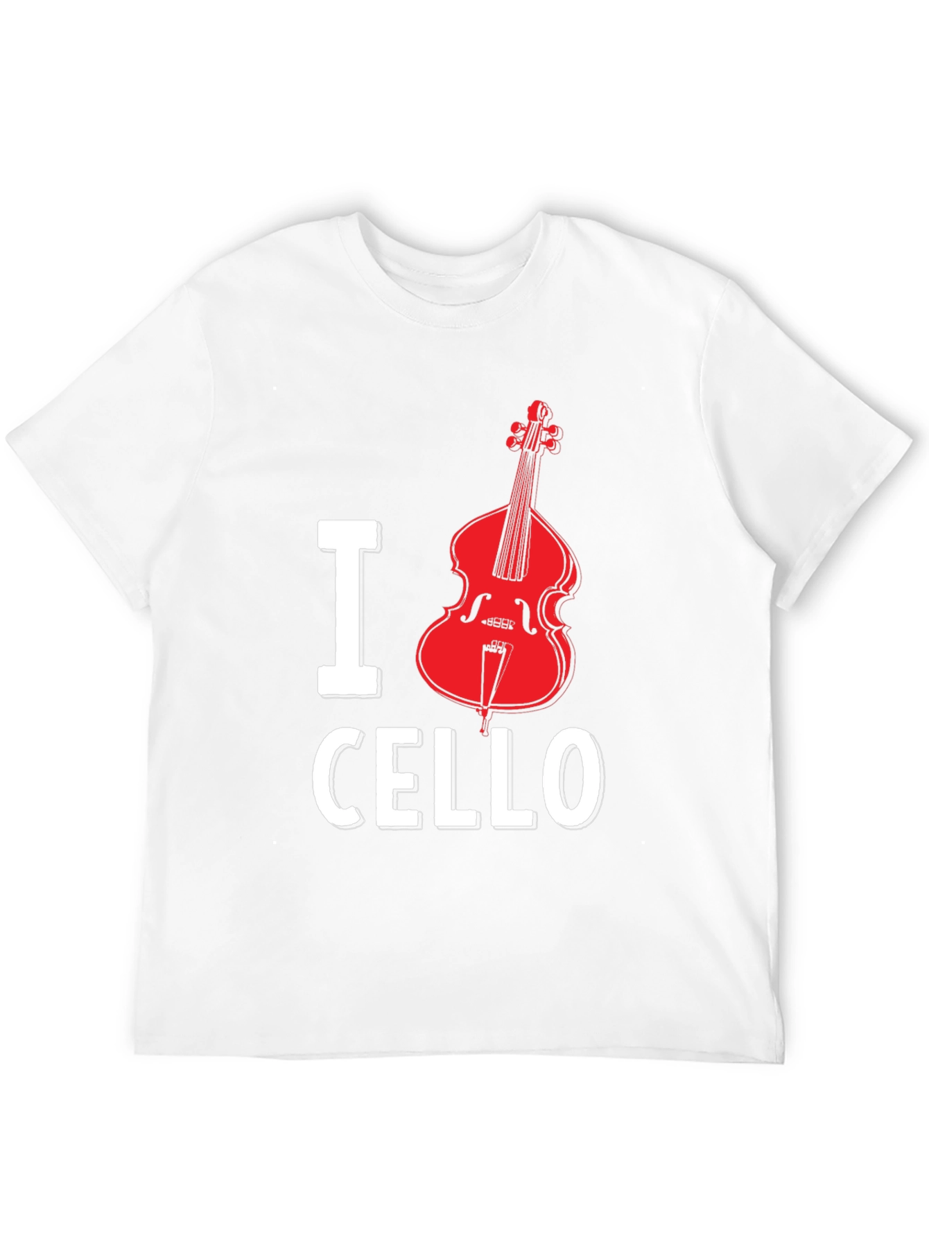I Heart Cello Black T-Shirt Musical Instrument Graphic