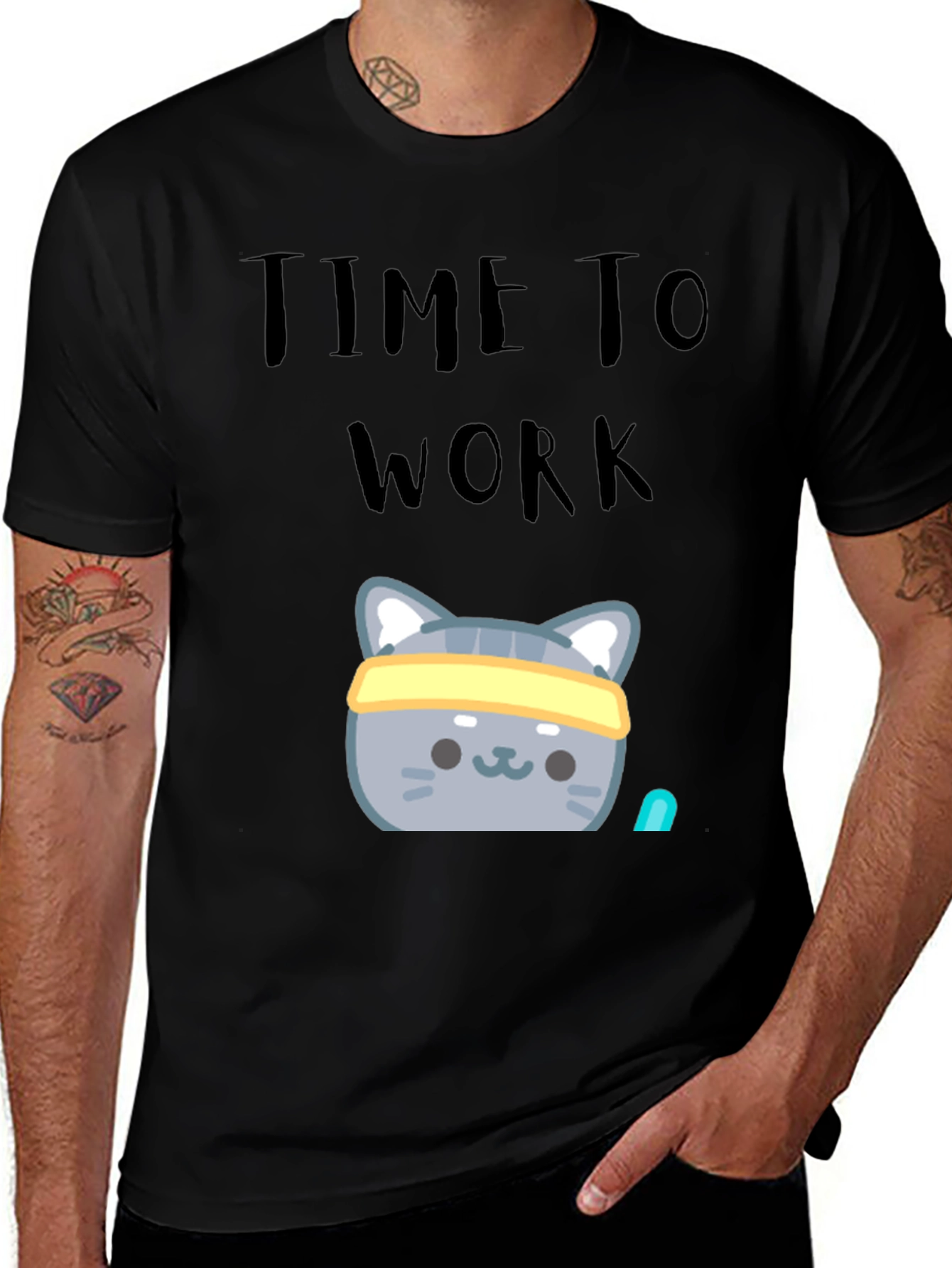 Time To Work Out T-Shirt: Gym Cat