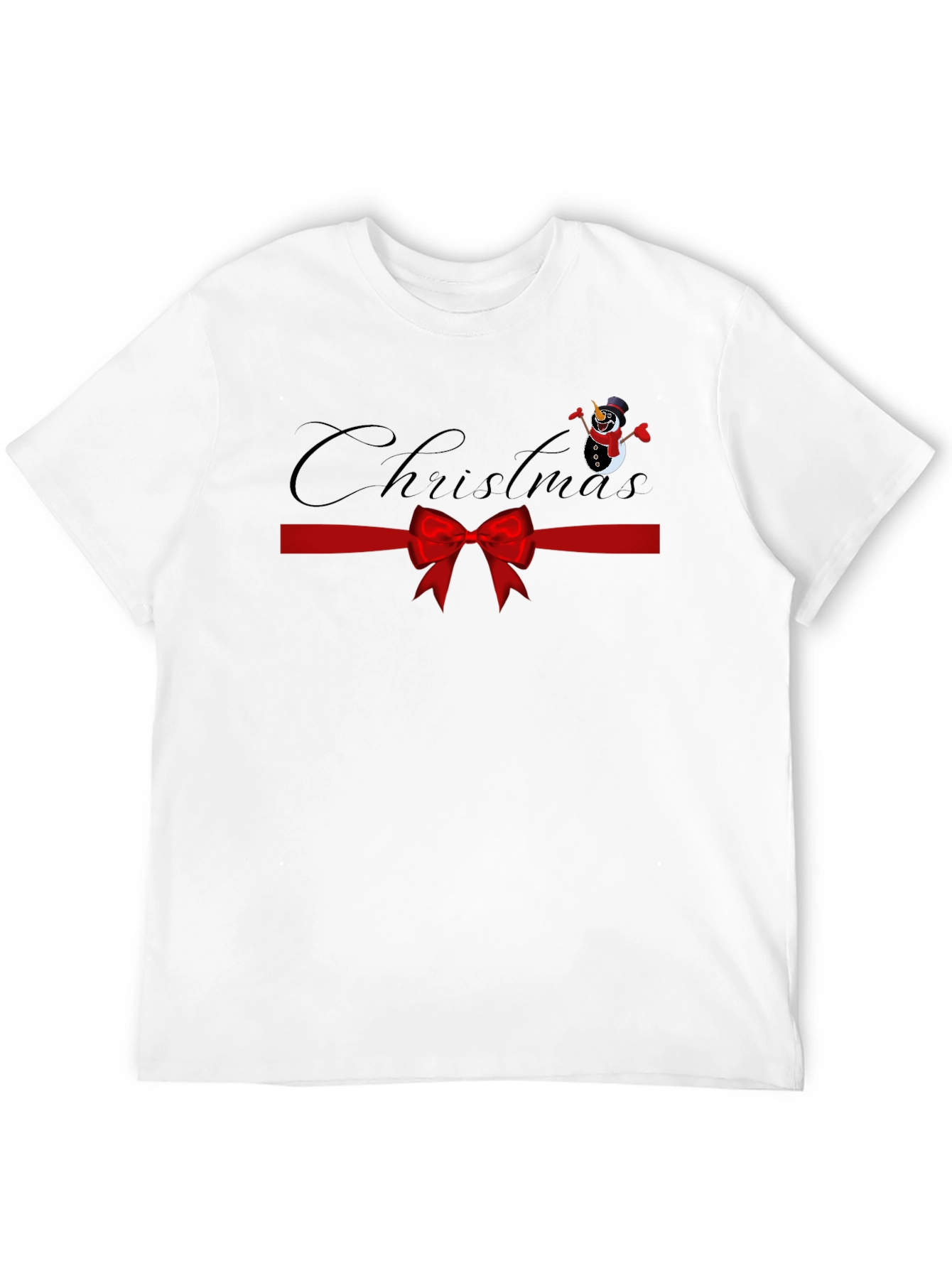 Christmas Snowman Bow Graphic Tee