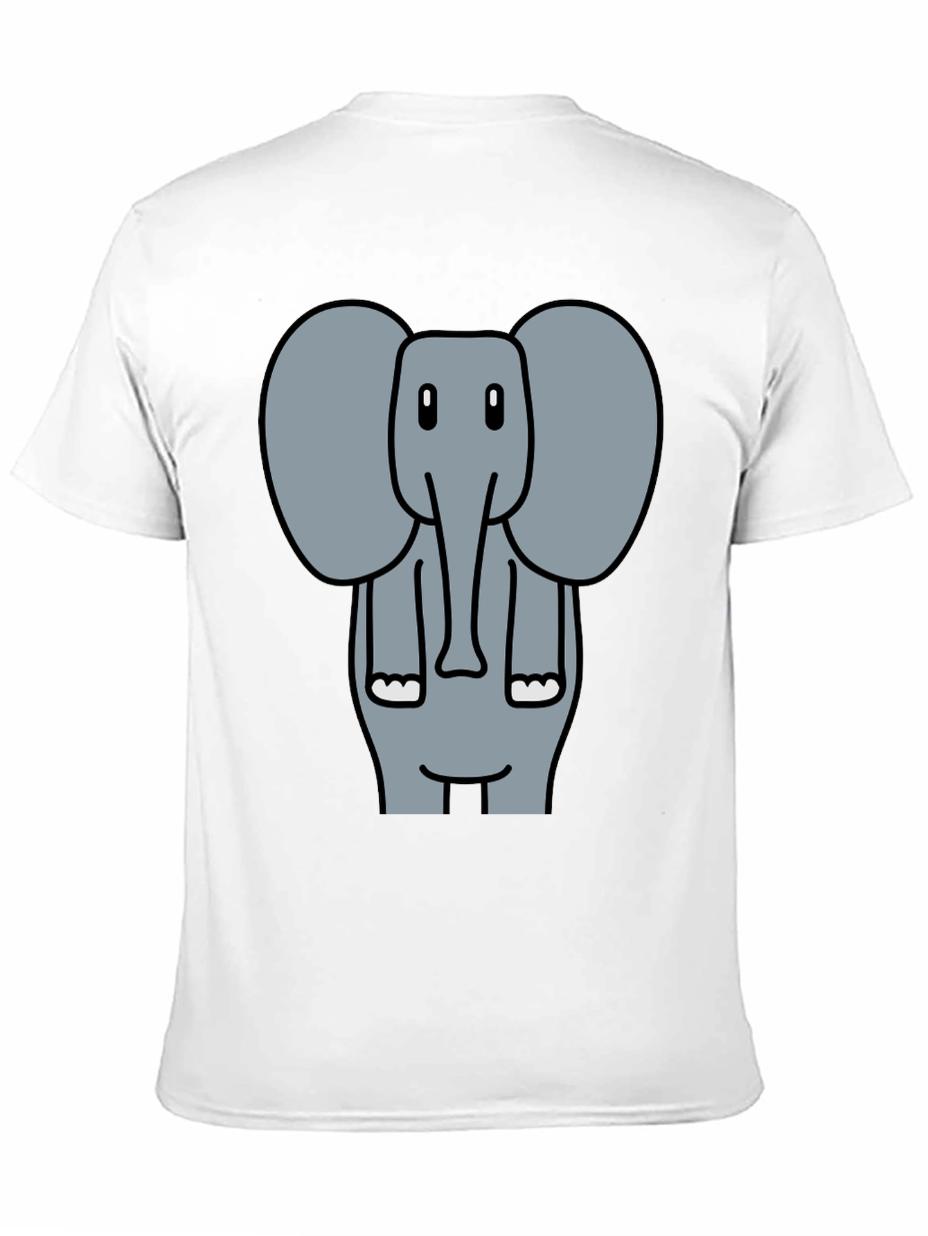 Elephant Cartoon Graphic Print Black T-Shirt