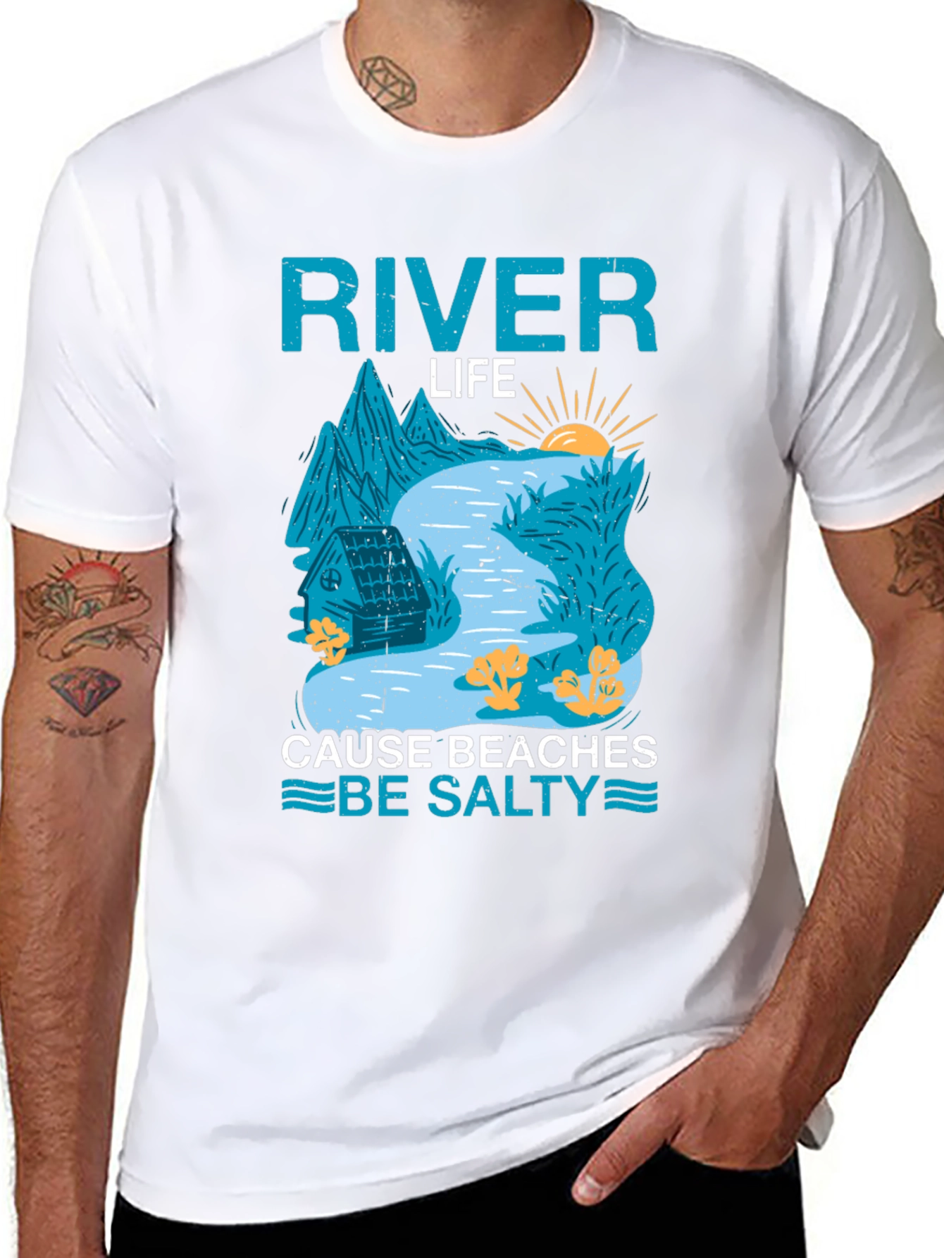 River Life T-Shirt: Cause Beaches Be Salty
