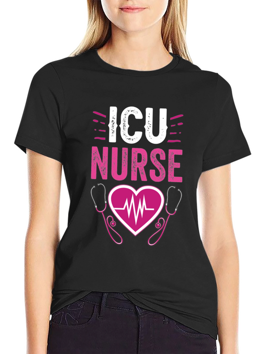 ICU Nurse Heartbeat Stethoscope Graphic Tee