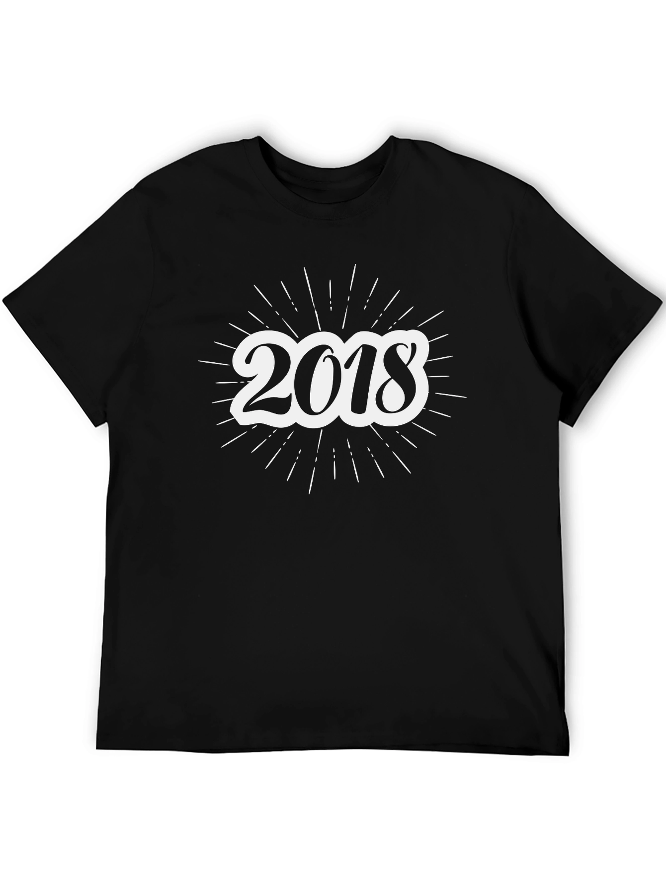 2018 Graphic Tee - Trendy Black T-Shirt
