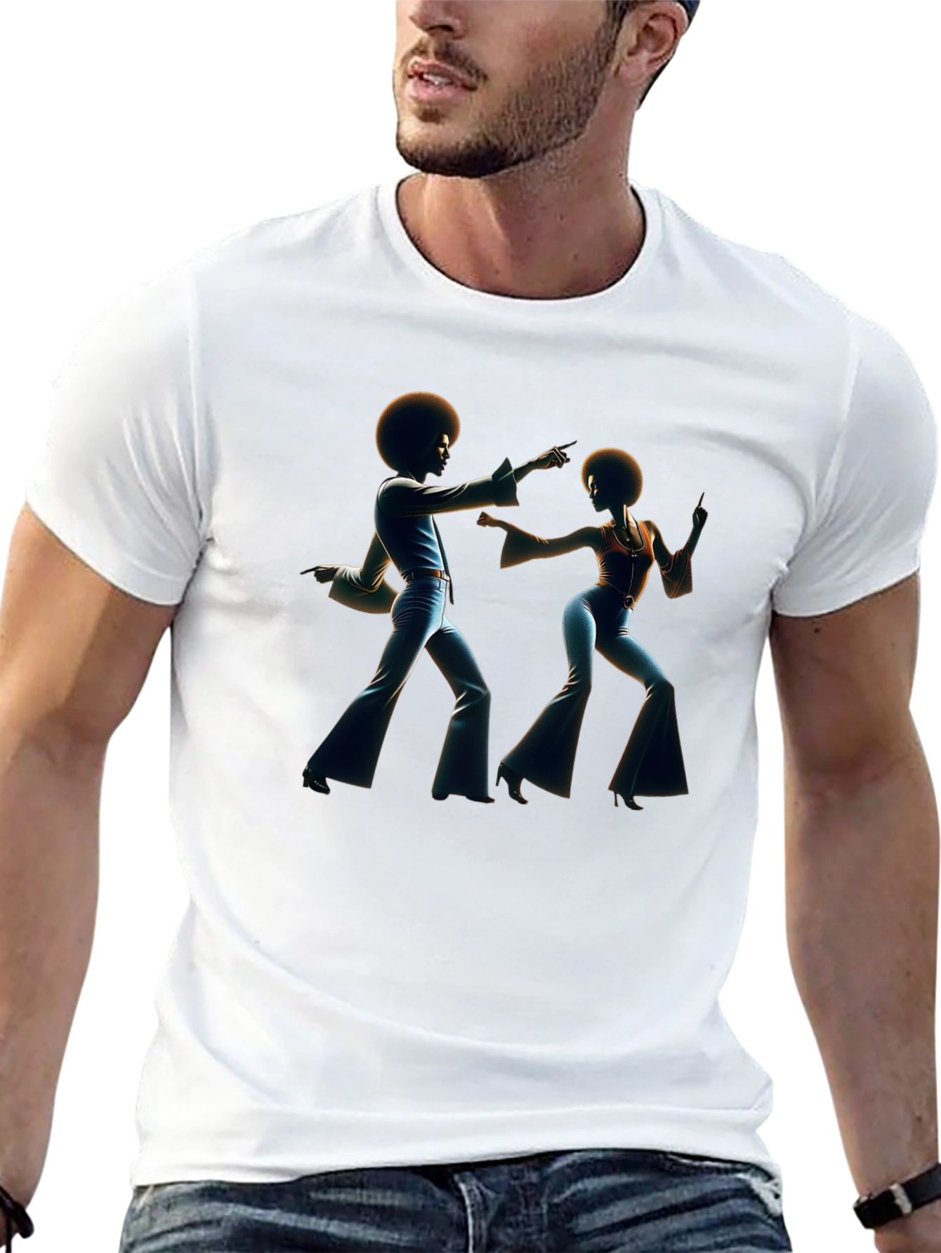 Retro Disco Dance T-Shirt - Black