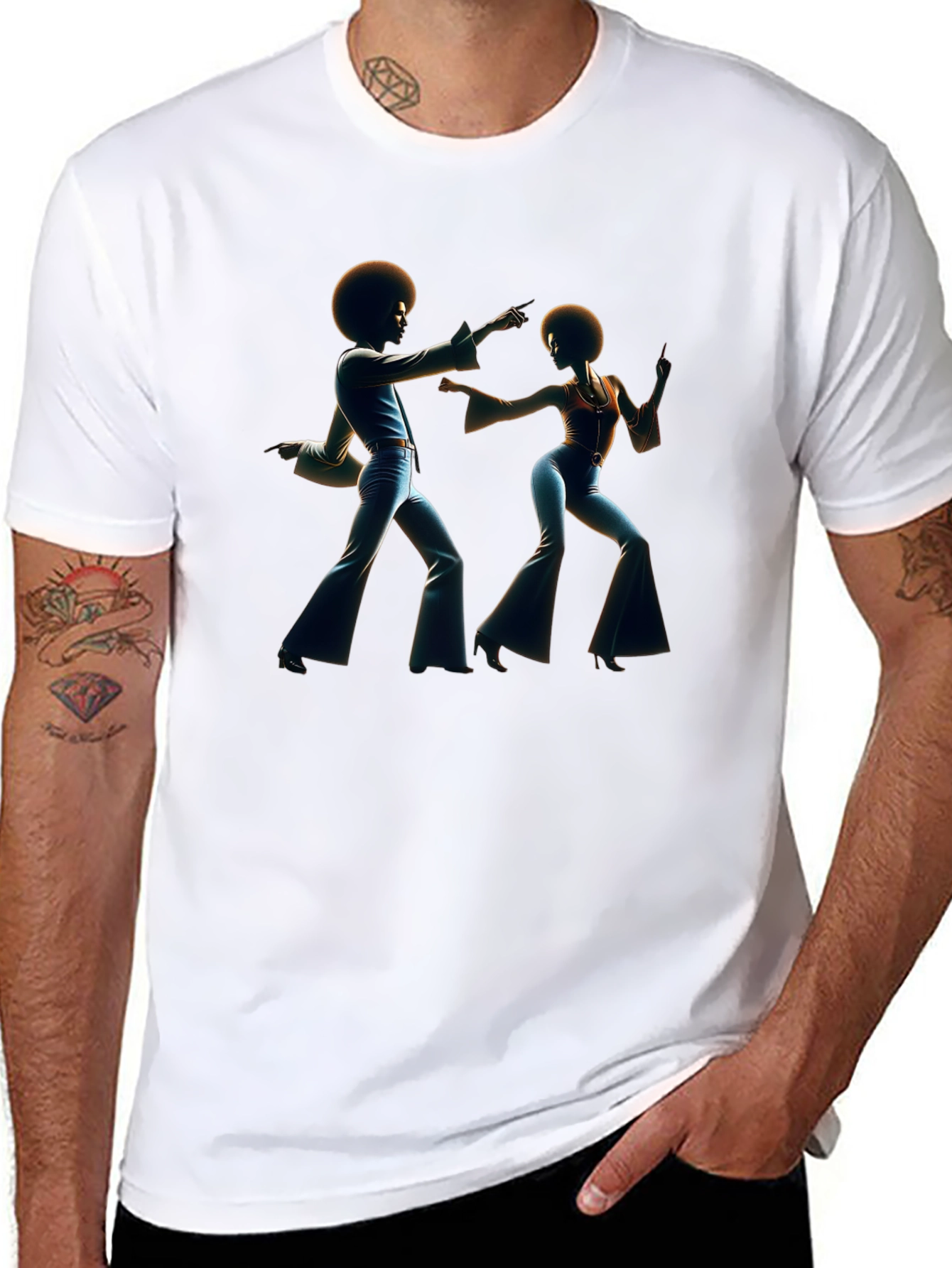Retro Disco Dance T-Shirt - Black