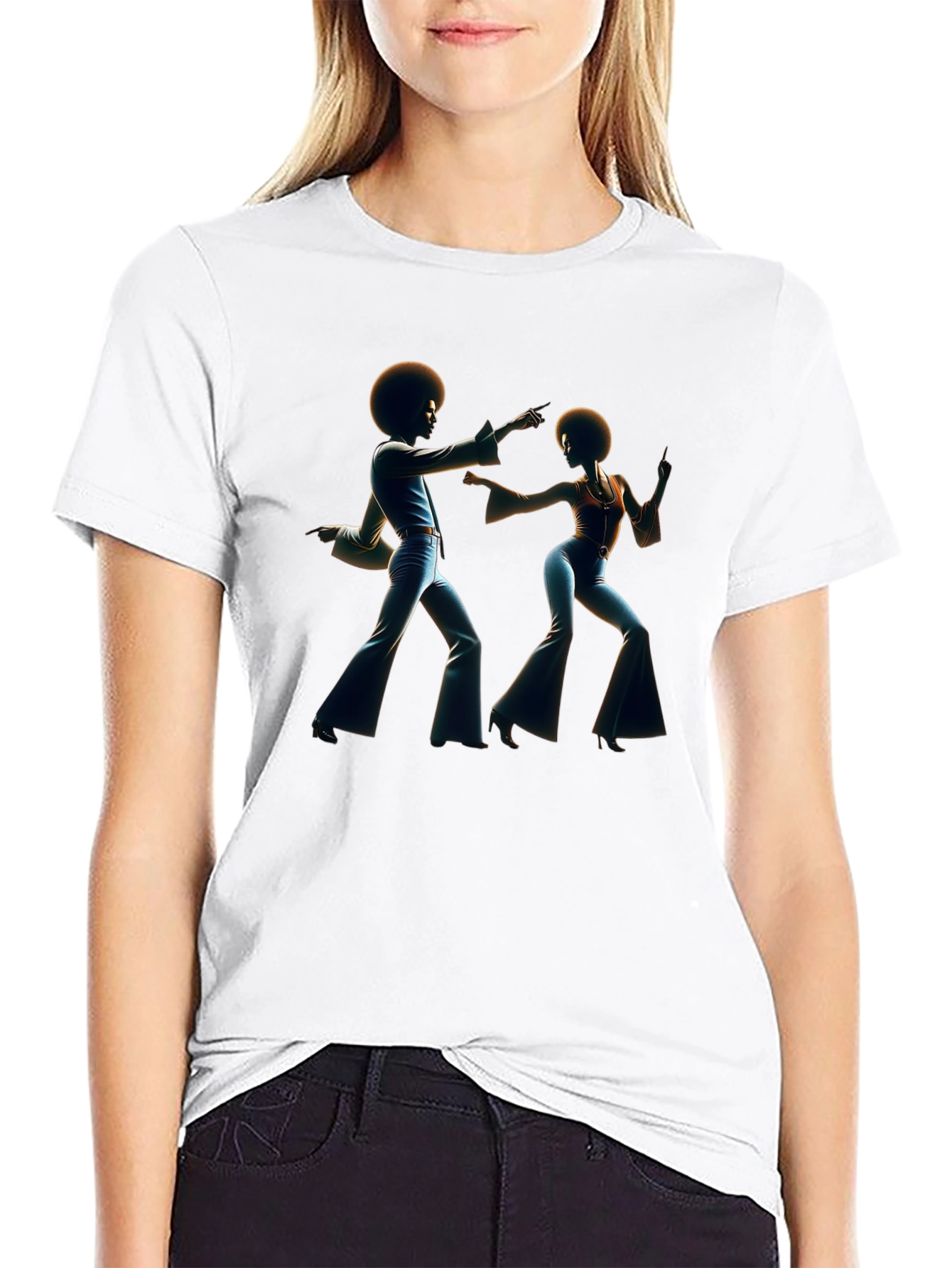Retro Disco Dance T-Shirt - Black