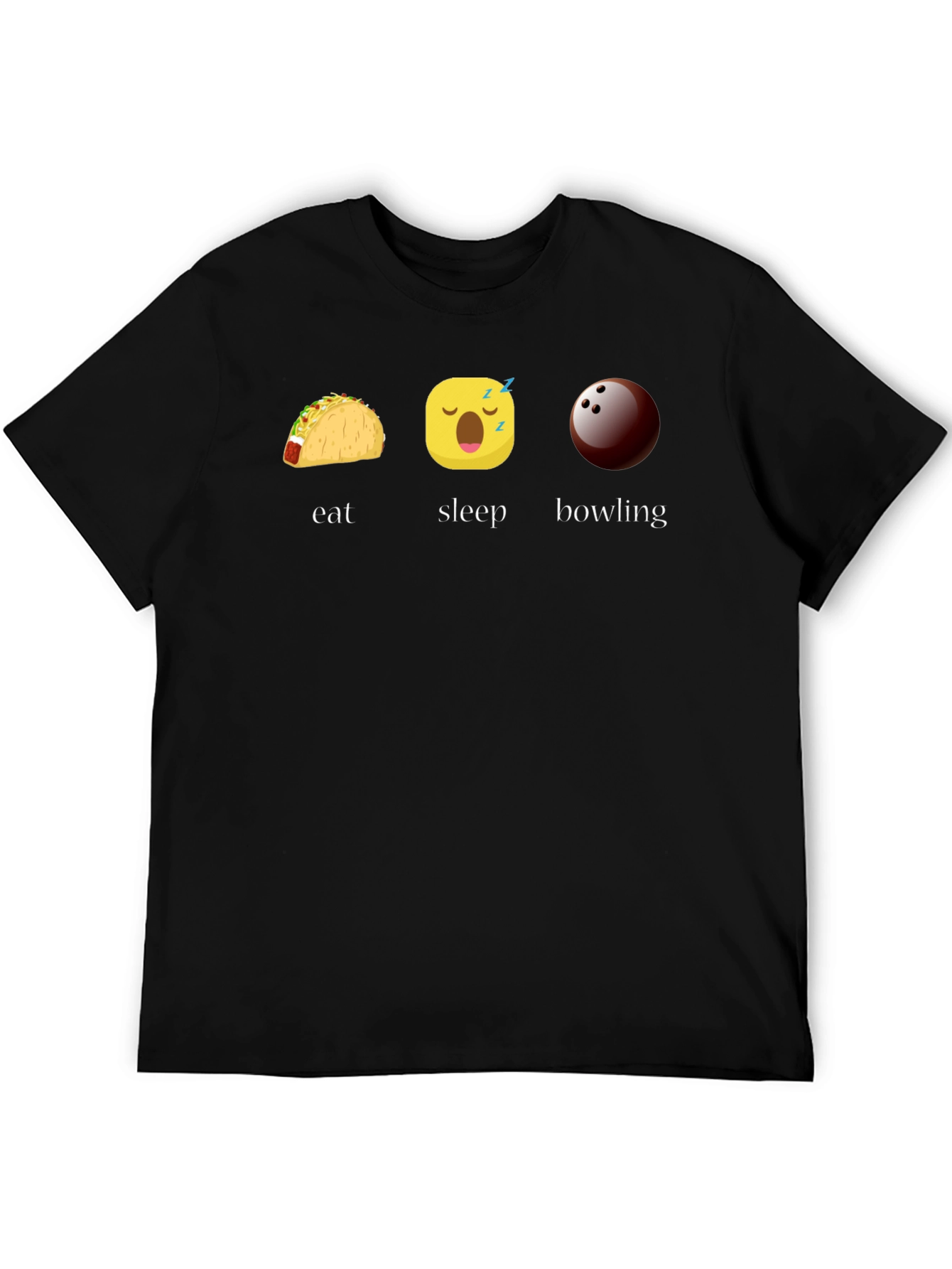 Eat Sleep Bowling Graphic Tee - Black T-Shirt