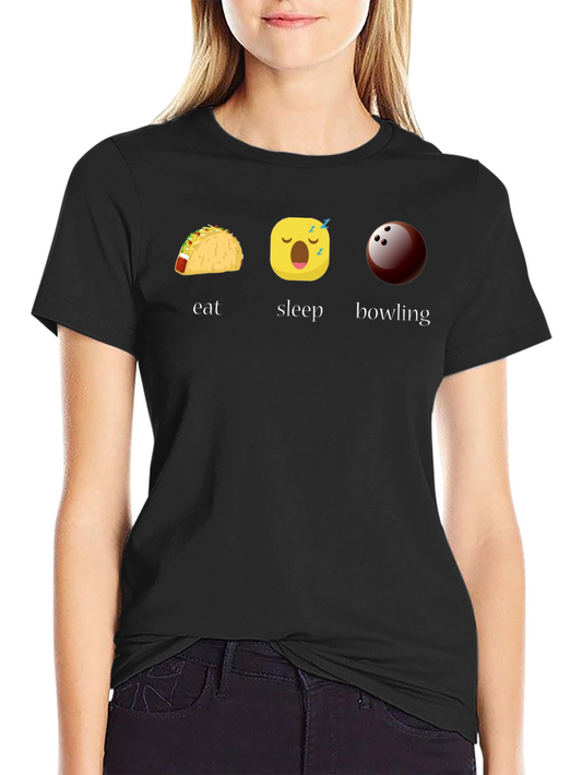 Eat Sleep Bowling Graphic Tee - Black T-Shirt