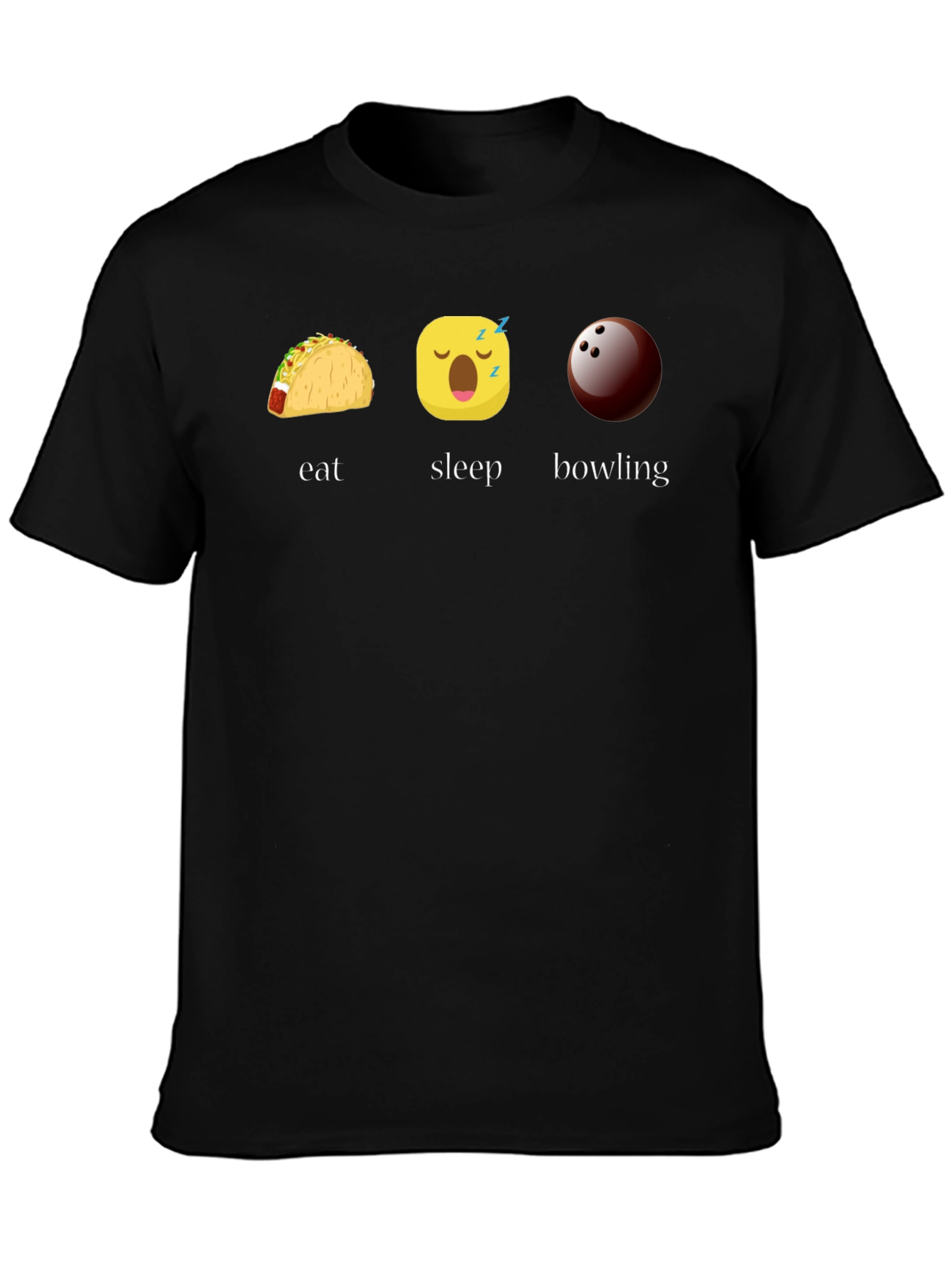 Eat Sleep Bowling Graphic Tee - Black T-Shirt