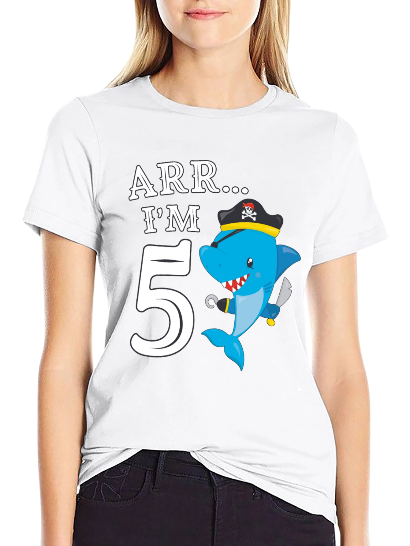 ARR IM 5 Pirate Shark Birthday T-Shirt