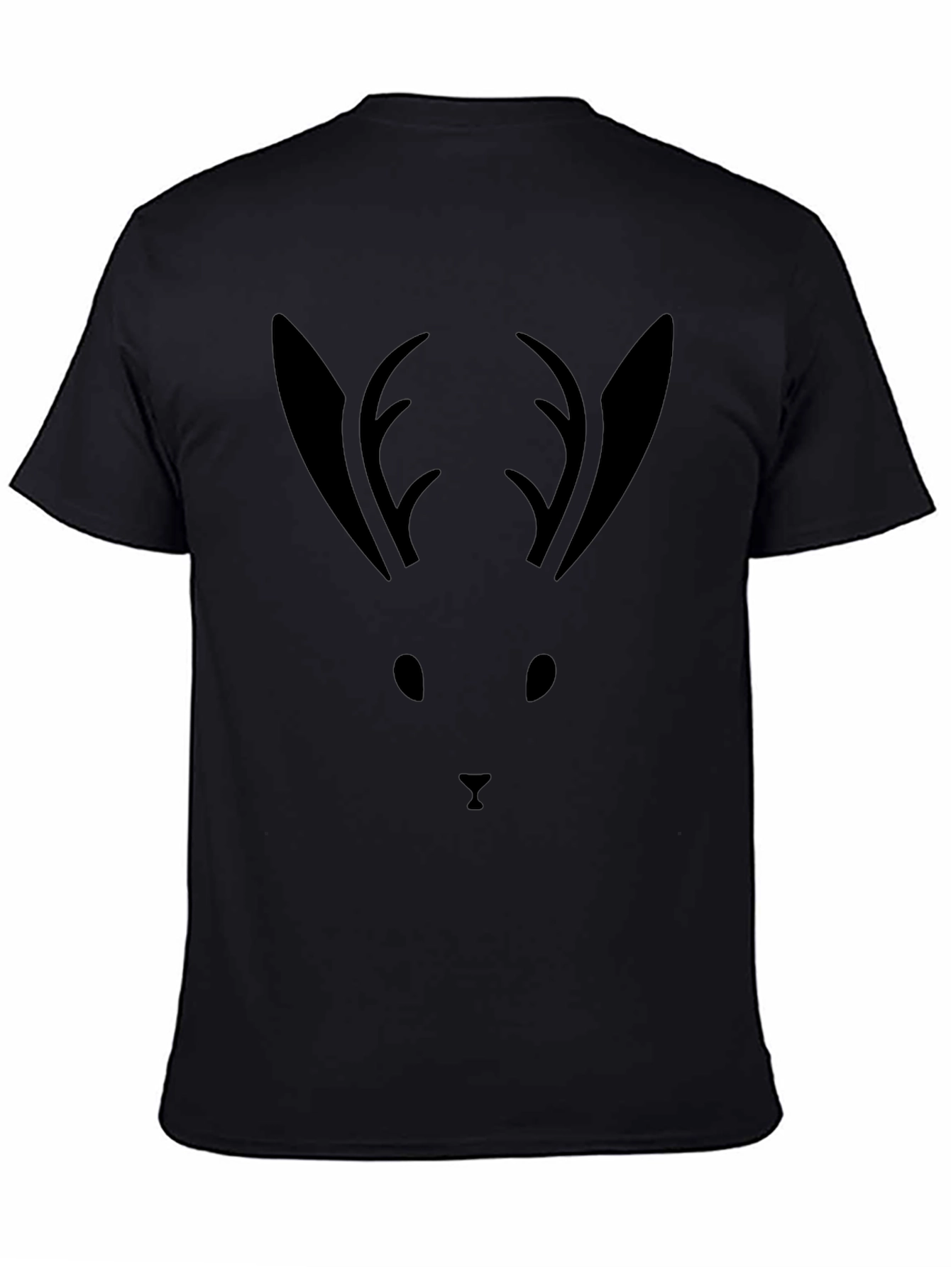 Minimalist Deer Silhouette Black T-Shirt