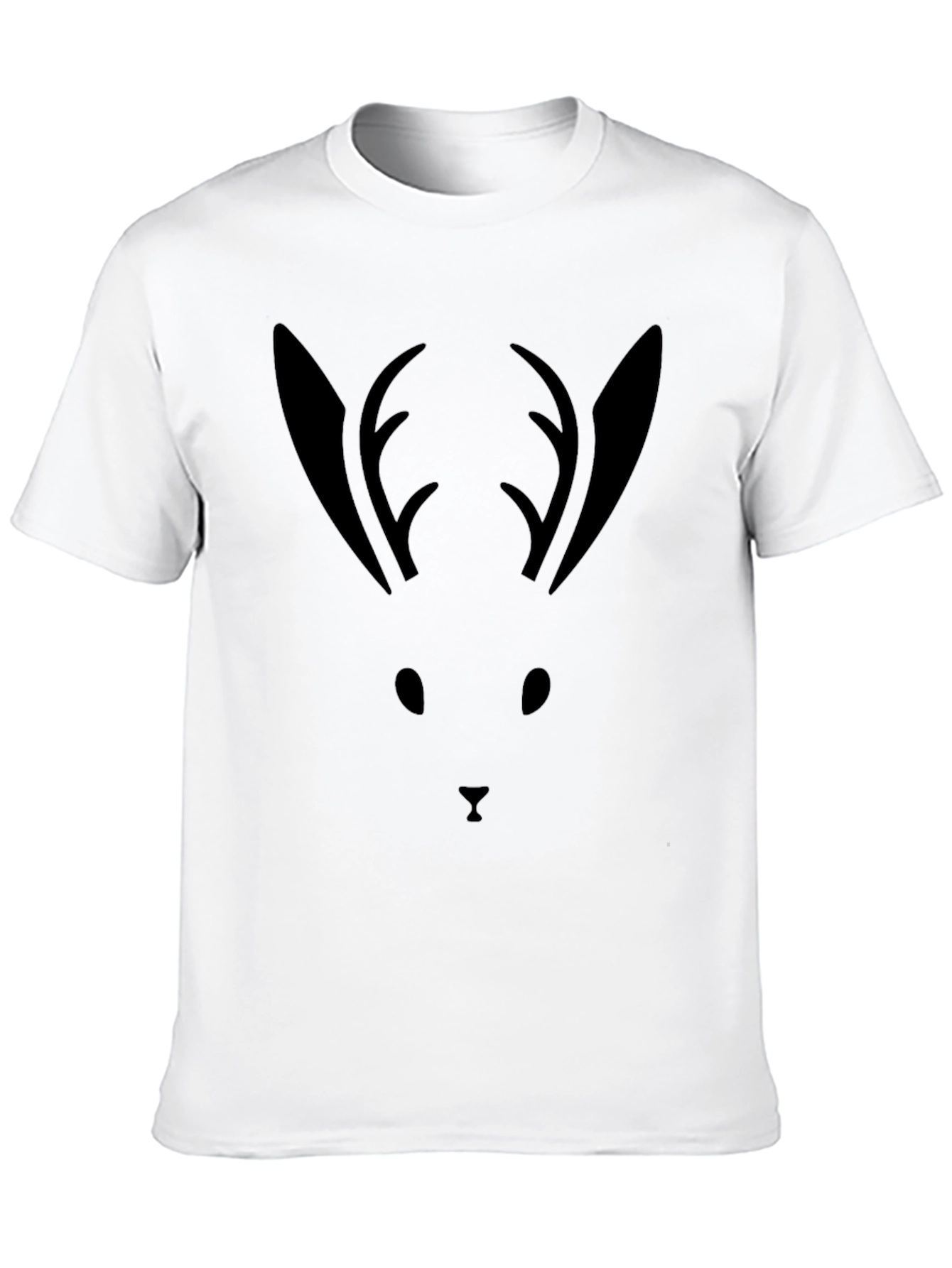 Minimalist Deer Silhouette Black T-Shirt