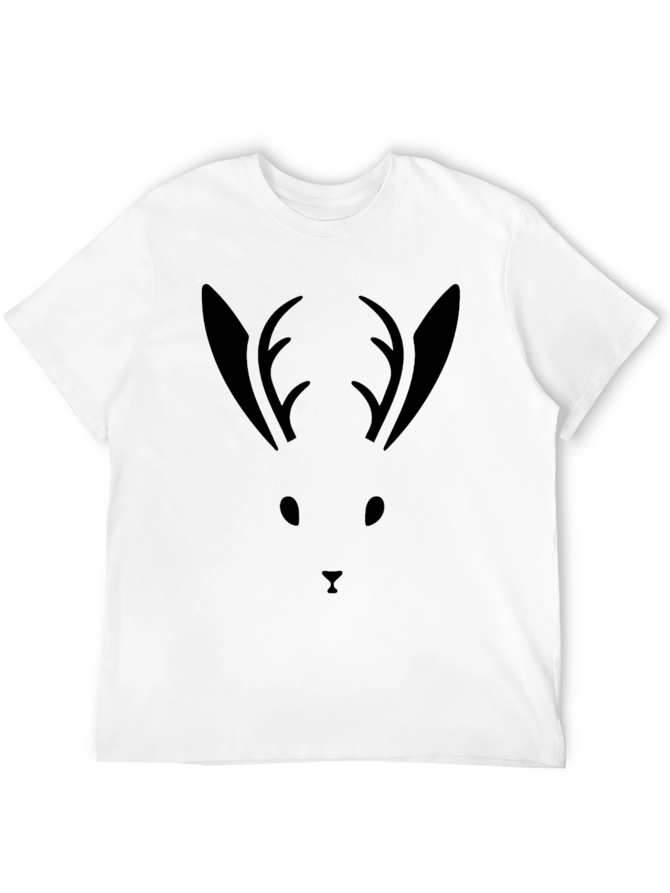Minimalist Deer Silhouette Black T-Shirt