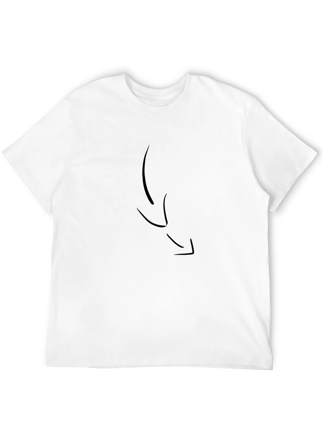Mens Black Graphic Tee with Arrow Design