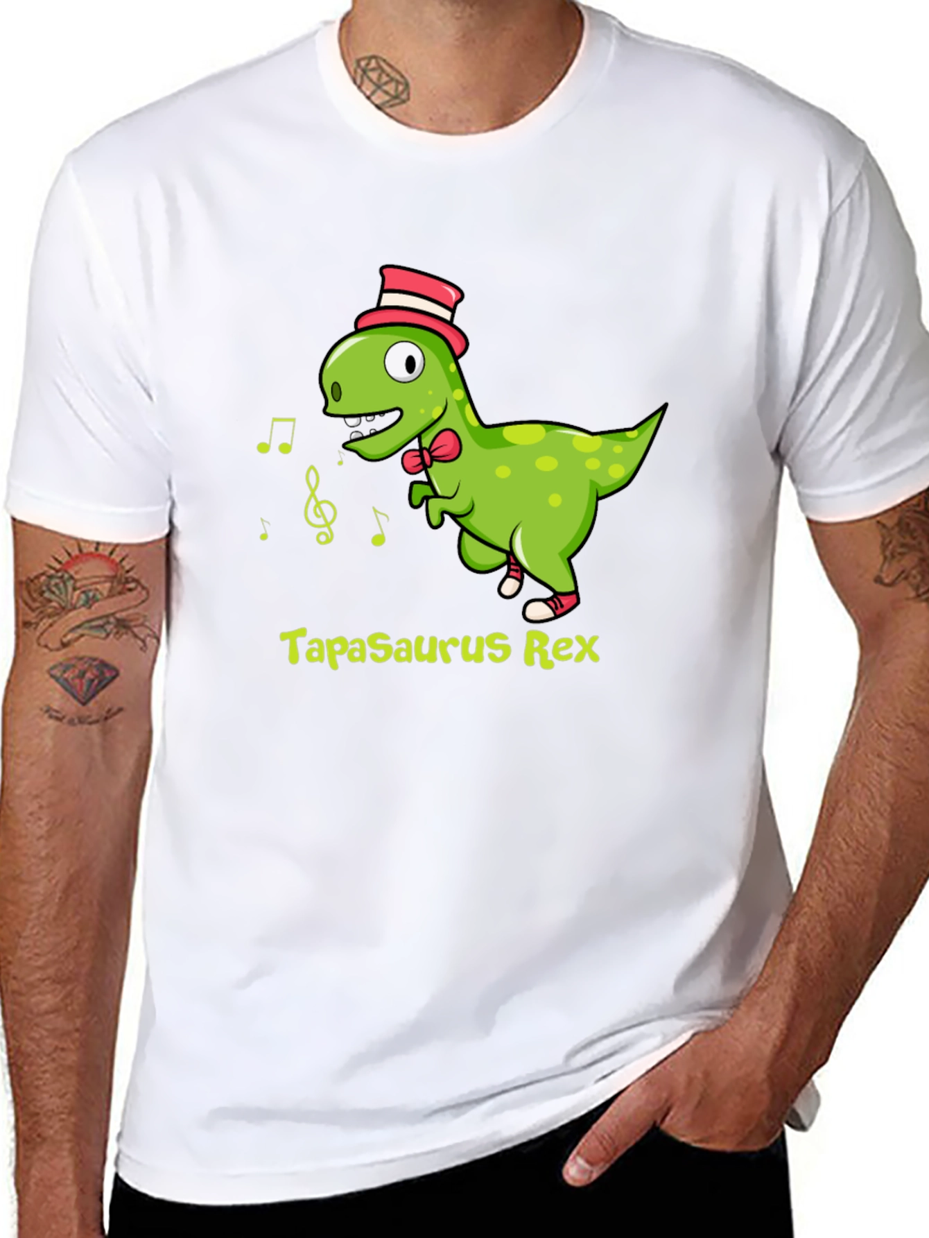 Tapasaurus Rex Black Cotton Graphic Tee