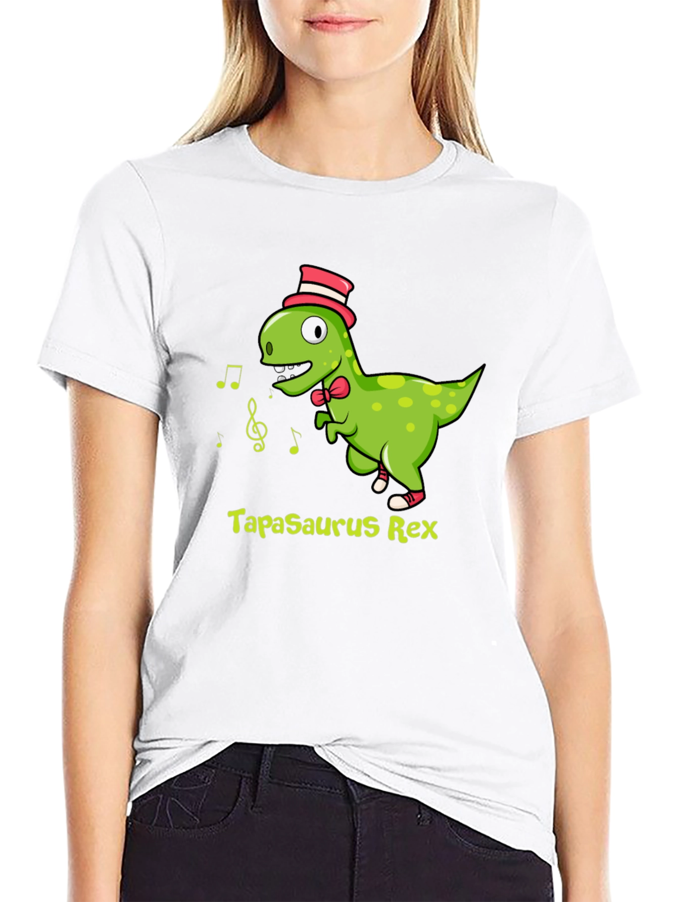 Tapasaurus Rex Black Cotton Graphic Tee