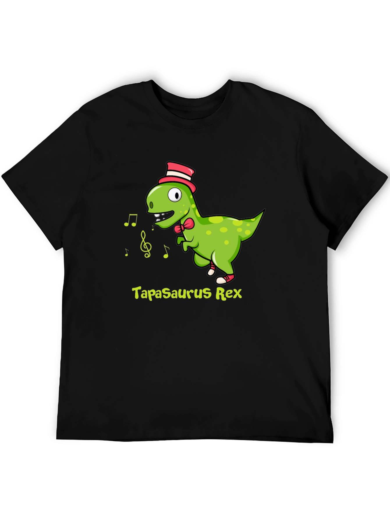 Tapasaurus Rex Black Cotton Graphic Tee