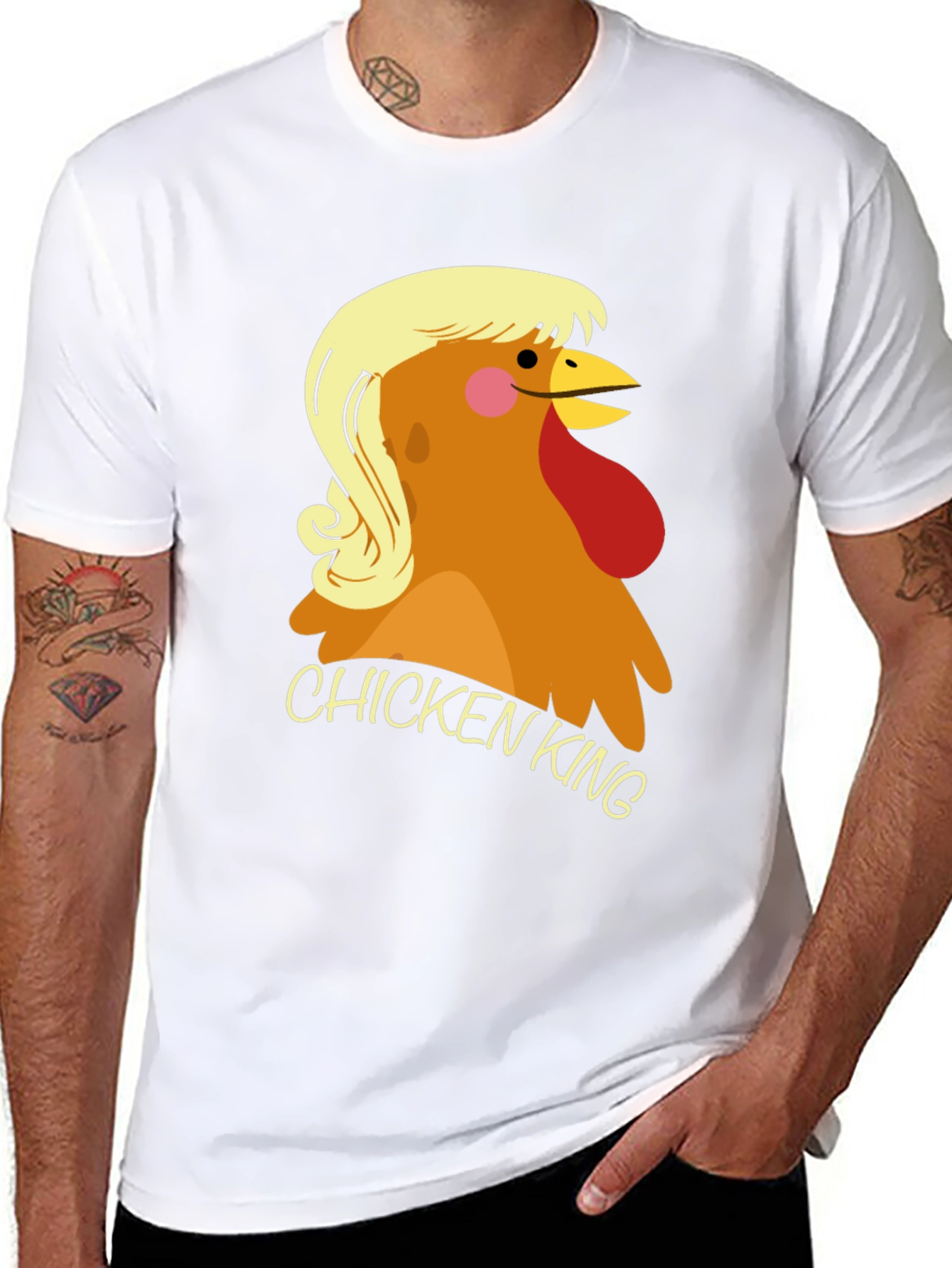 Chicken King Graphic T-Shirt - Novelty Tee