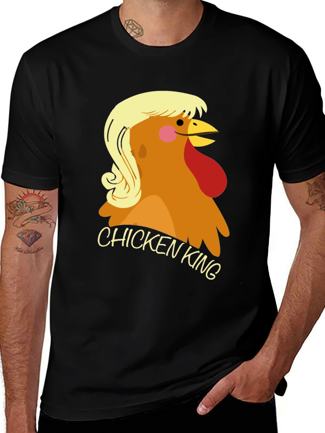 Chicken King Graphic T-Shirt - Novelty Tee