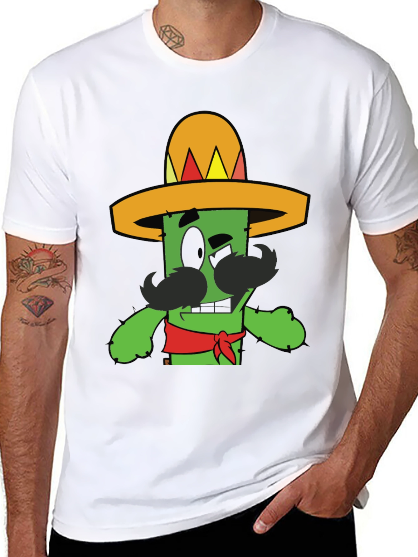 Cactus Sombrero Graphic Tee - Black