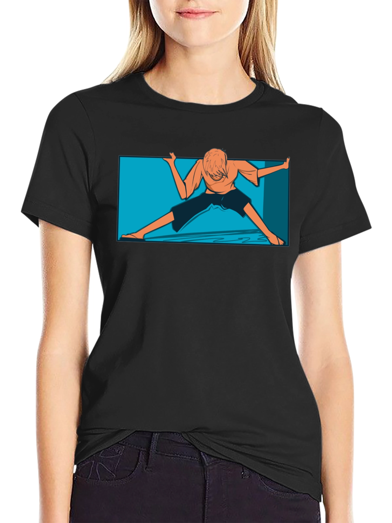 Unique Anime Graphic Black T-Shirt