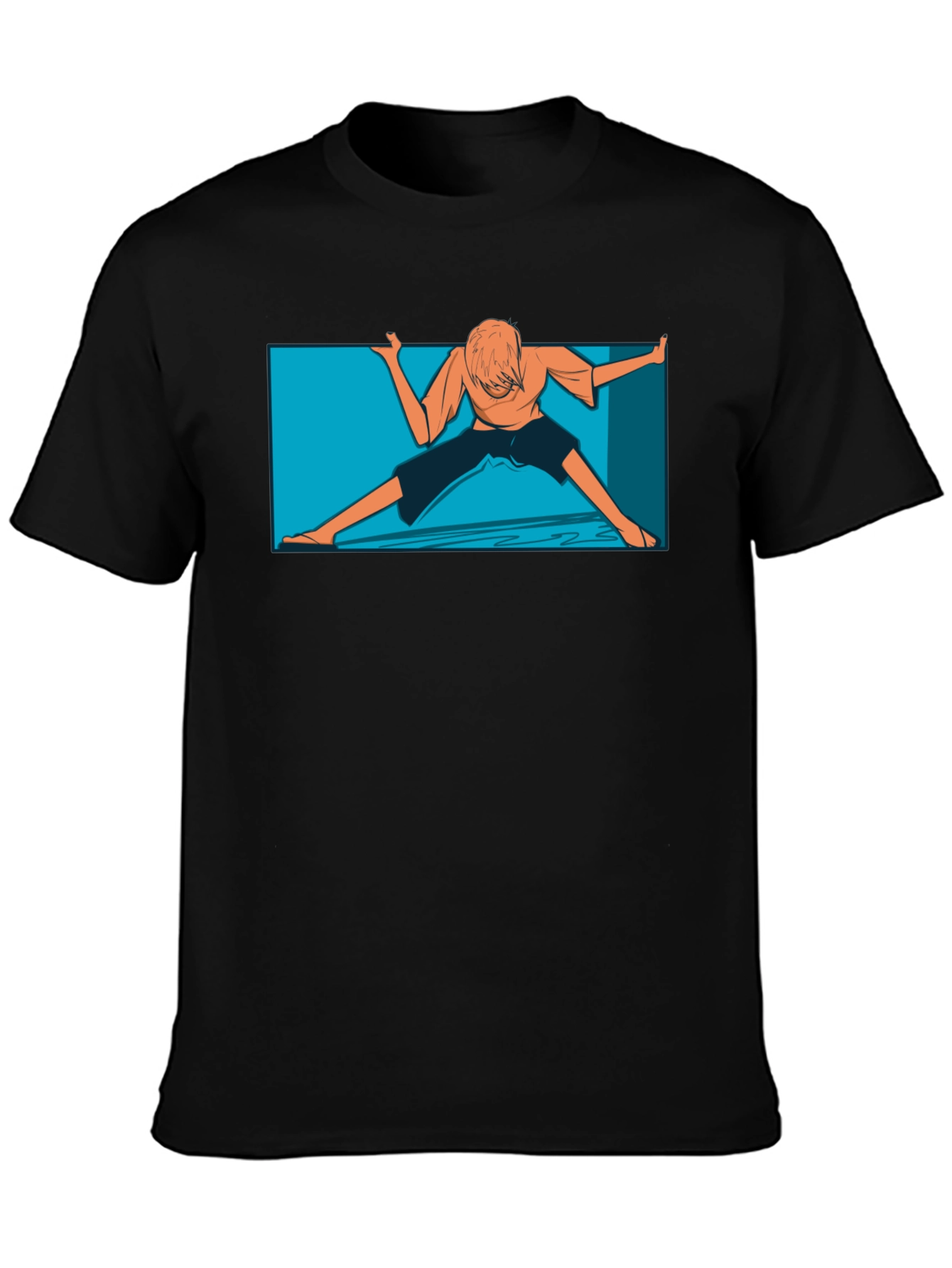 Unique Anime Graphic Black T-Shirt