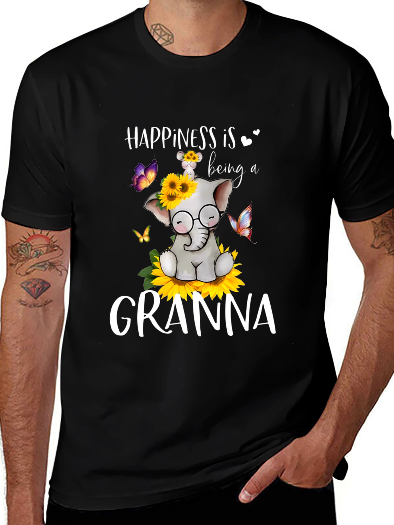 Happiness is Being a Granna T-Shirt Elephant Design