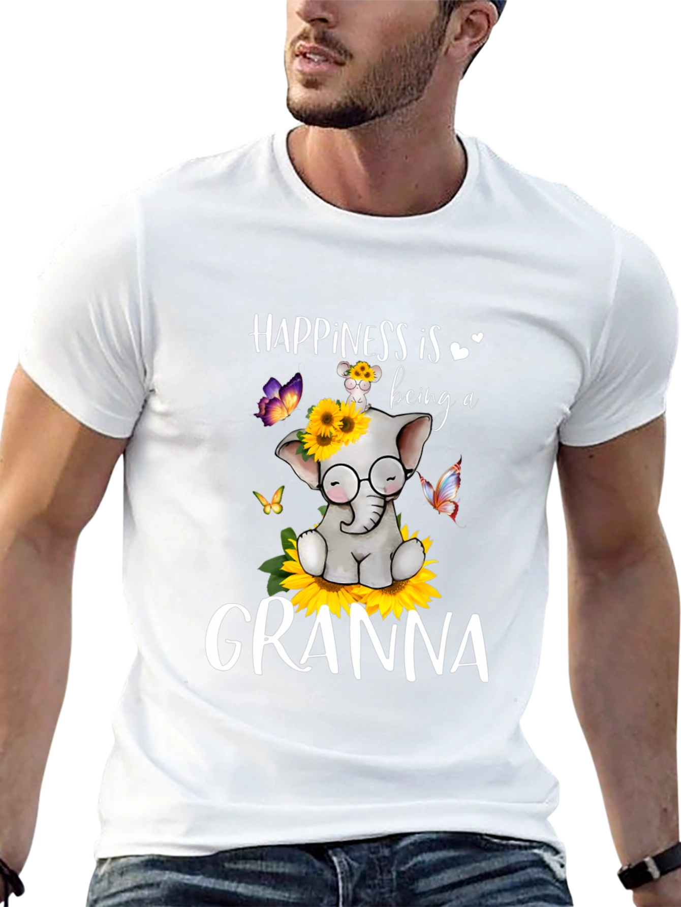Happiness is Being a Granna T-Shirt Elephant Design
