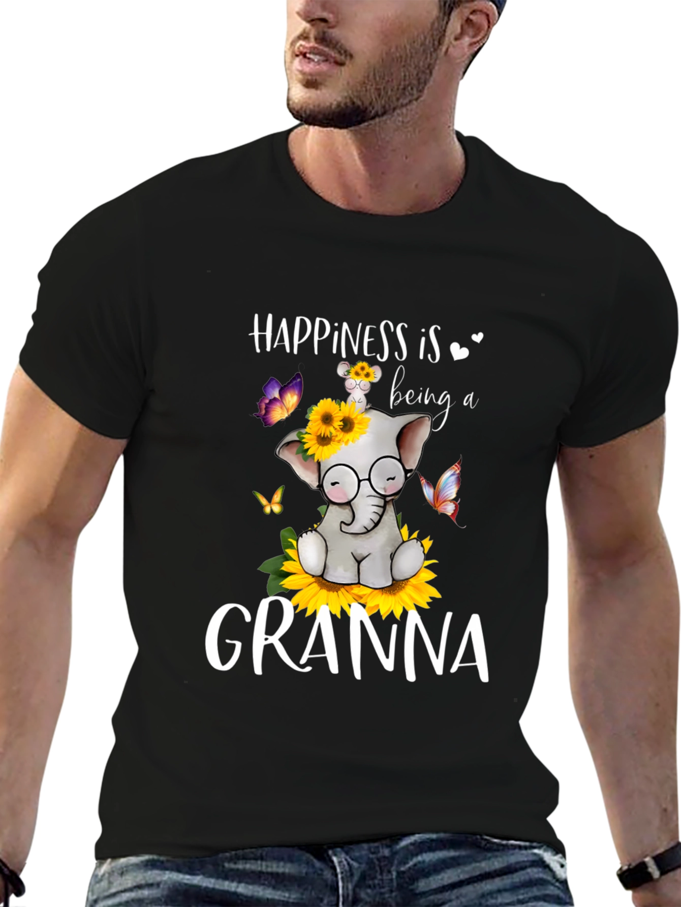 Happiness is Being a Granna T-Shirt Elephant Design