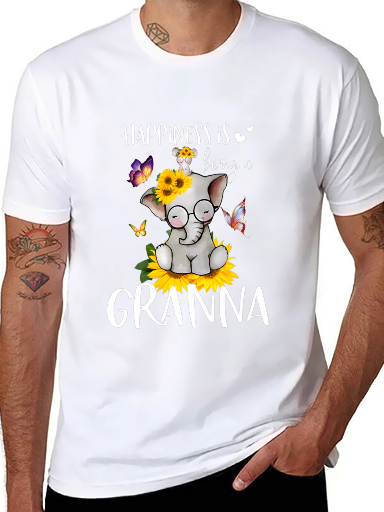 Happiness is Being a Granna T-Shirt Elephant Design