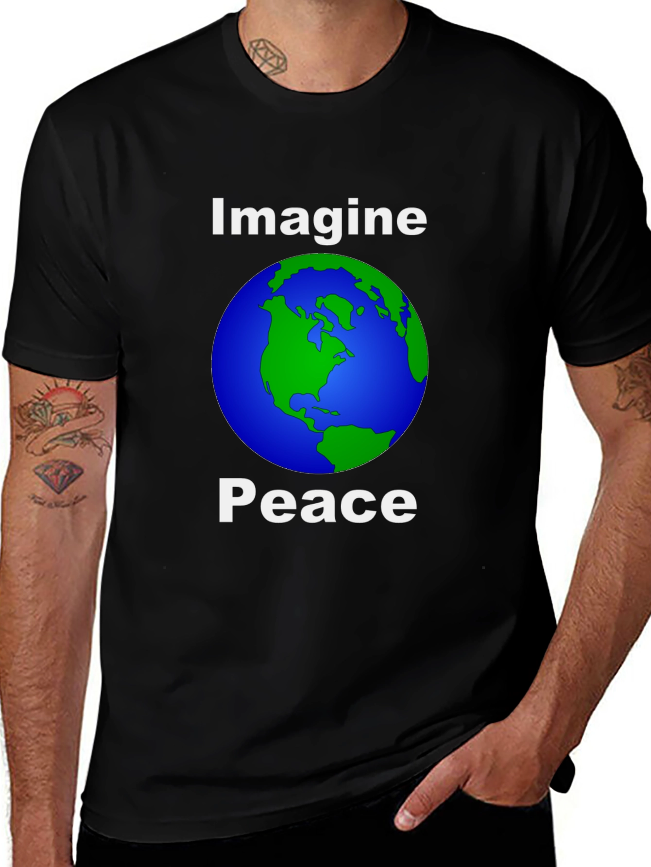 Imagine Peace Earth Graphic T-Shirt