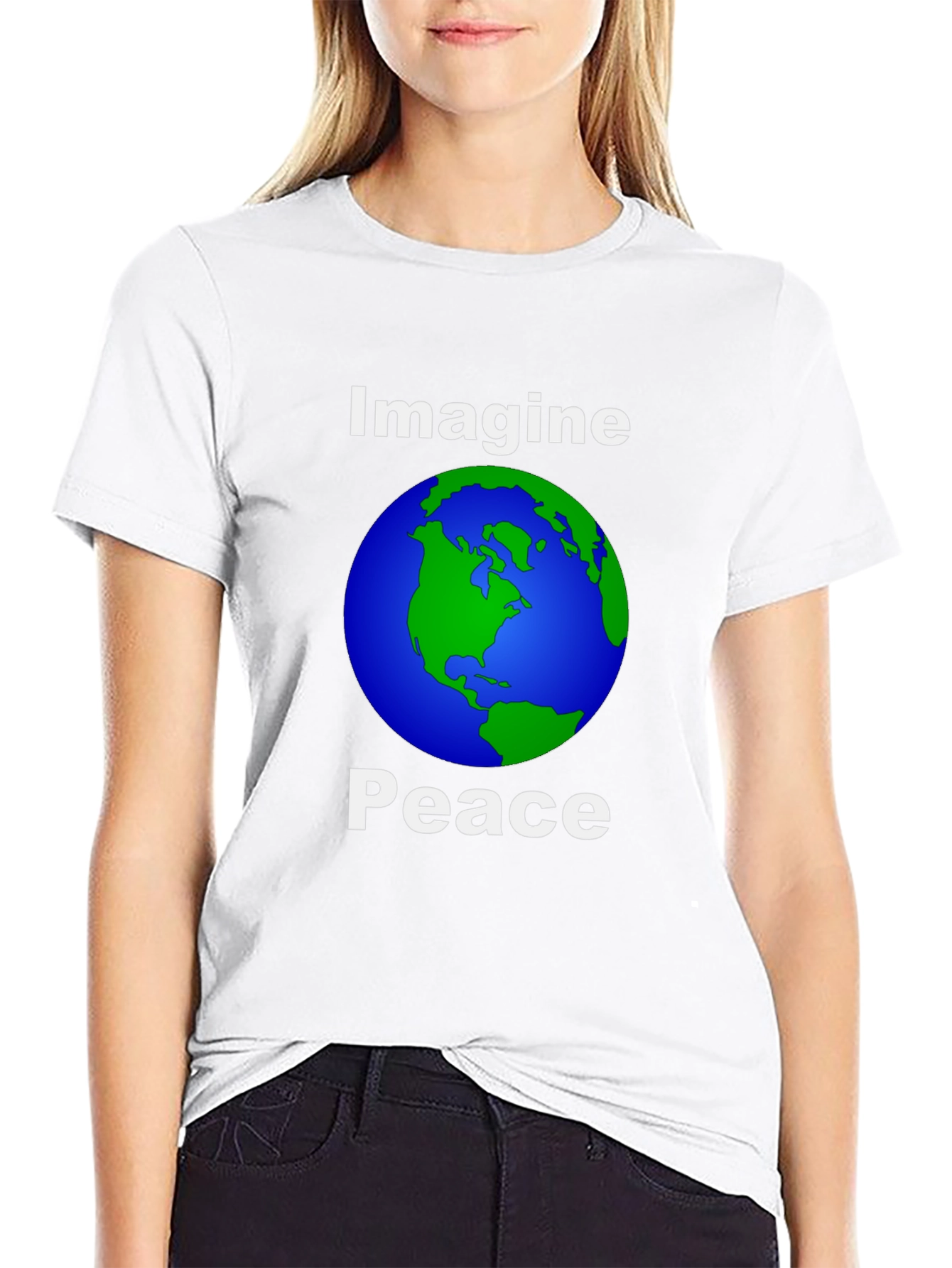 Imagine Peace Earth Graphic T-Shirt