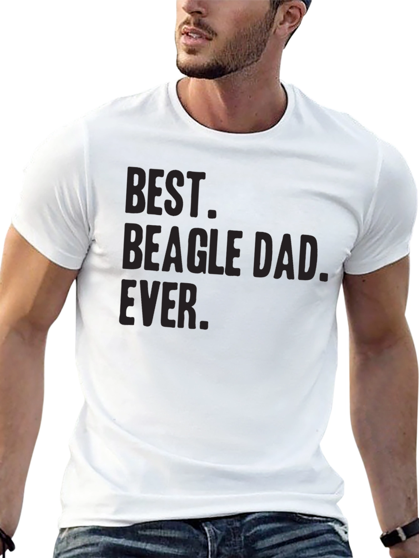 Best Beagle Dad Ever T-Shirt - Black Casual Fit