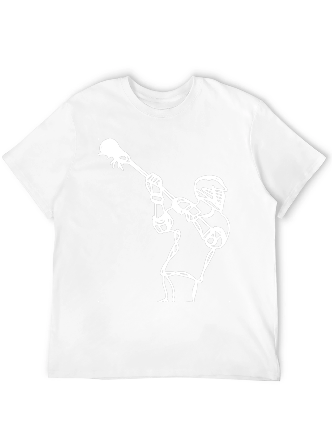 Lacrosse Player Graphic Tee - Black Cotton T-Shirt