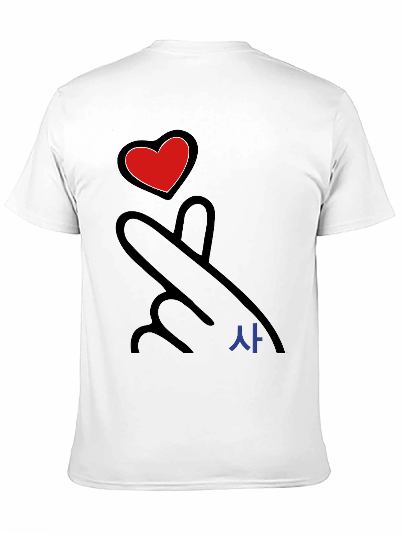 Heart Finger Love Sign Graphic Tee - Black