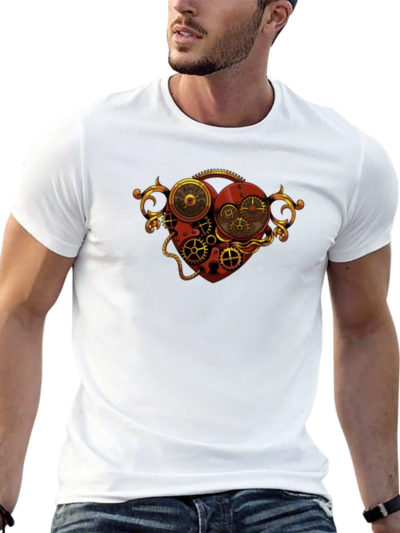 Steampunk Heart Gear Graphic T-Shirt