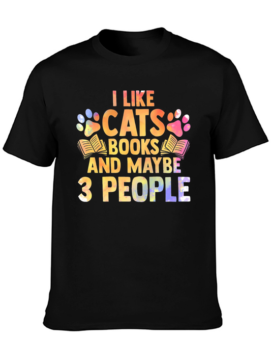 I Like Cats Books & Maybe 3 People Unisex T-Shirt